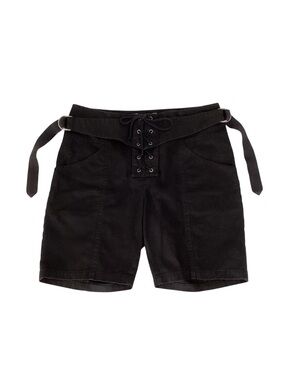 Saint Laurent Tie Waist Shorts FR36 US4 Black Cotton Ramie Tailored Rare